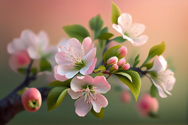 Apple bloemen Lente bloesem achtergrond AI gegenereerd