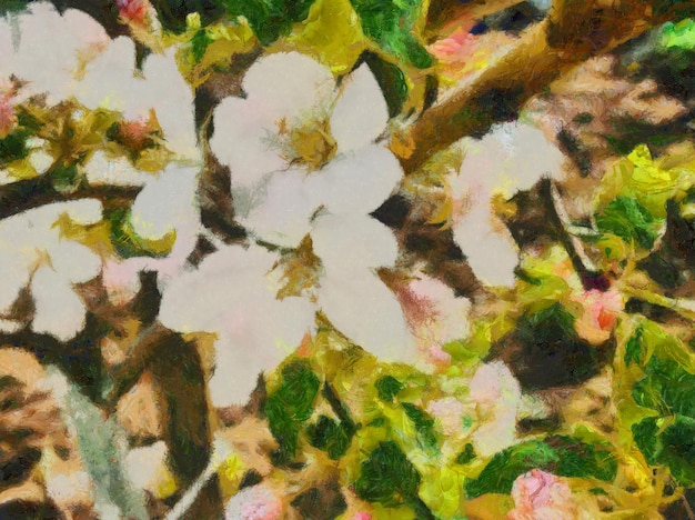 Apple blossom digital painting