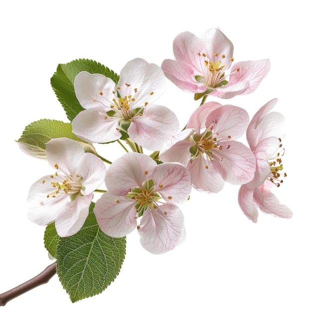 Фото Цветы яблок на белом фоне