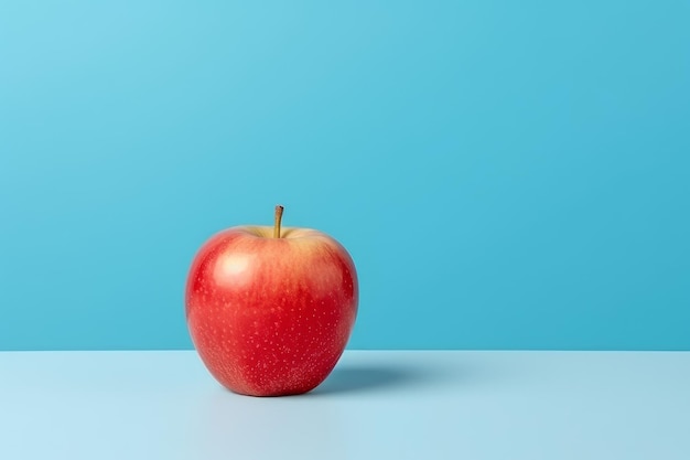 Apple blue background Generate Ai