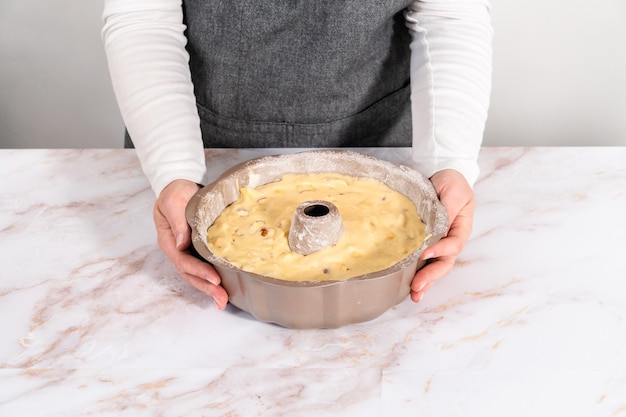 Apple bundt cake with caramel glaze