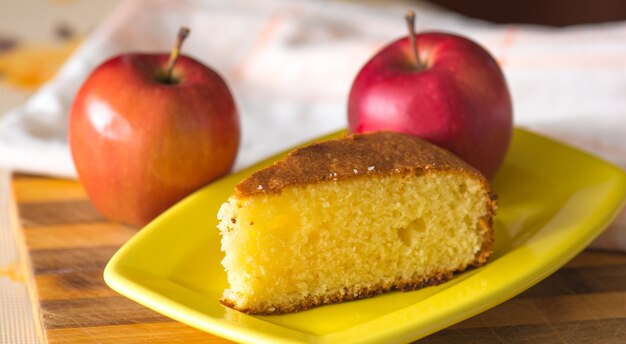 Apple cake biscuit on plate