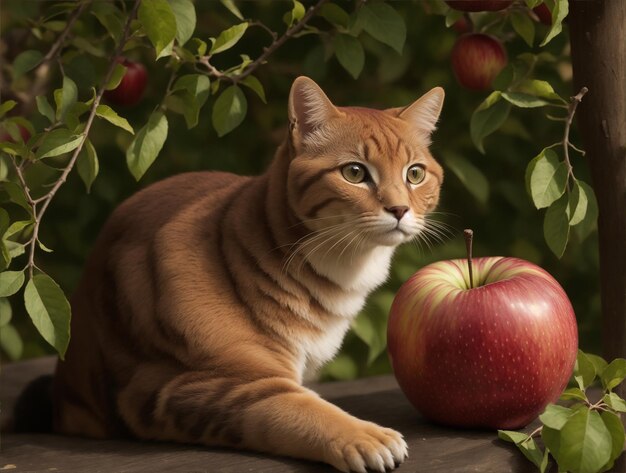 Photo apple cat florest