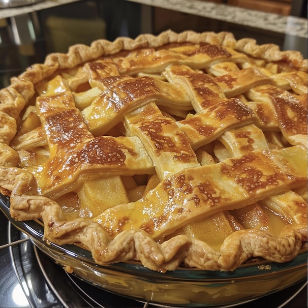 Apple charlotte on Apple pie Charlotte made at home in the kitchen