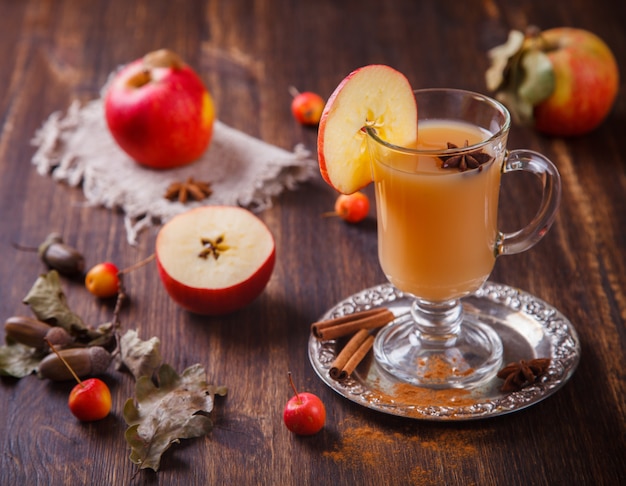 Apple cider drink in a glass