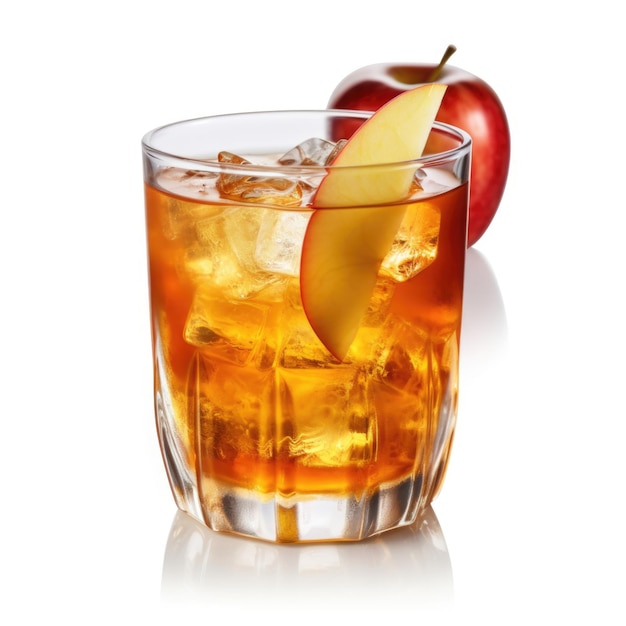 애플 사이더 치 (Apple Cider Punch) 는 색 배경에 고립되어 있습니다.