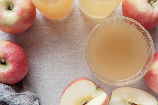 Apple cider vinegar with mother in glass bowl, probiotics food for gut health