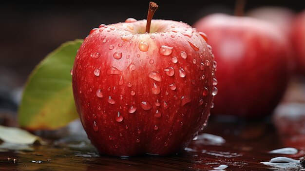 _apple_close up houten achtergrond uhd behang