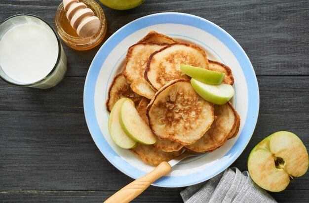 Apple fritters on a plate