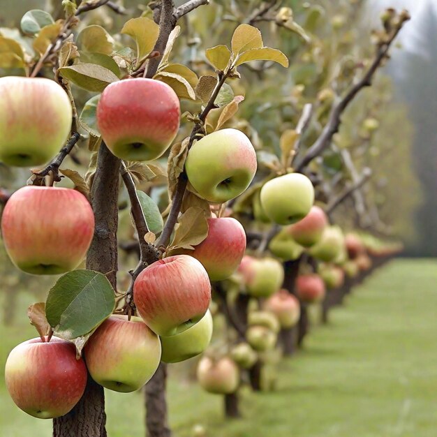 Photo apple fruit background generated ai