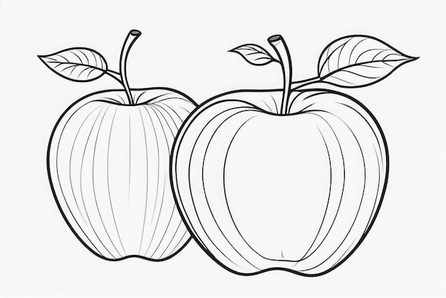 apple fruit coloring page for kids