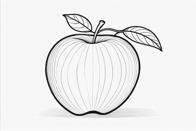 apple fruit coloring page for kids