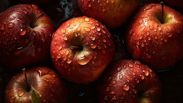 Apple Fruit Vegetarisch Dieet Vitamine Vegan Biologisch Gezond Voedsel Realistische digitale fotokaart
