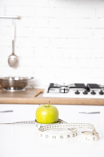 Apple Green apple Apple on white background Green apple with a leaf