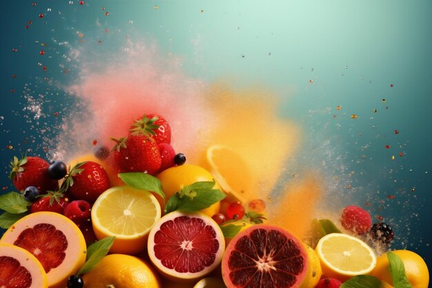 Photo apple hookah food grape background ice fruit orange juice vape smoke generative ai