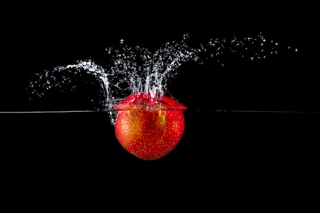 Apple in water splash