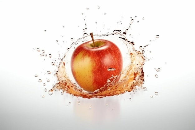 Apple in water splash