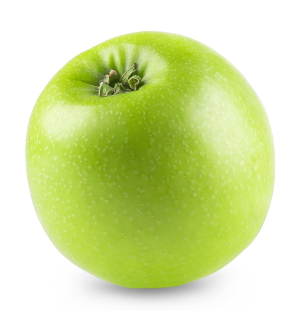 Apple isolated. Ripe green apple on a white background.