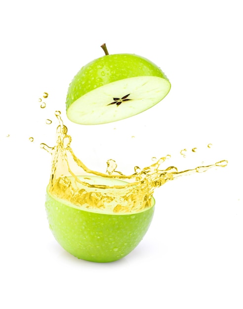 Apple juice splash isolated on white