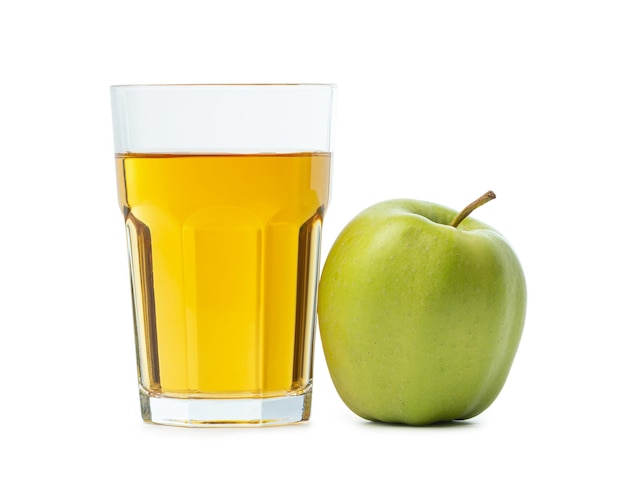 Photo apple juice with apples isolated on white background