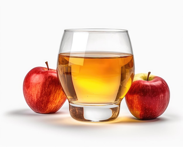 Apple juice with splashes with Apple fruit in isolated white background studio shot