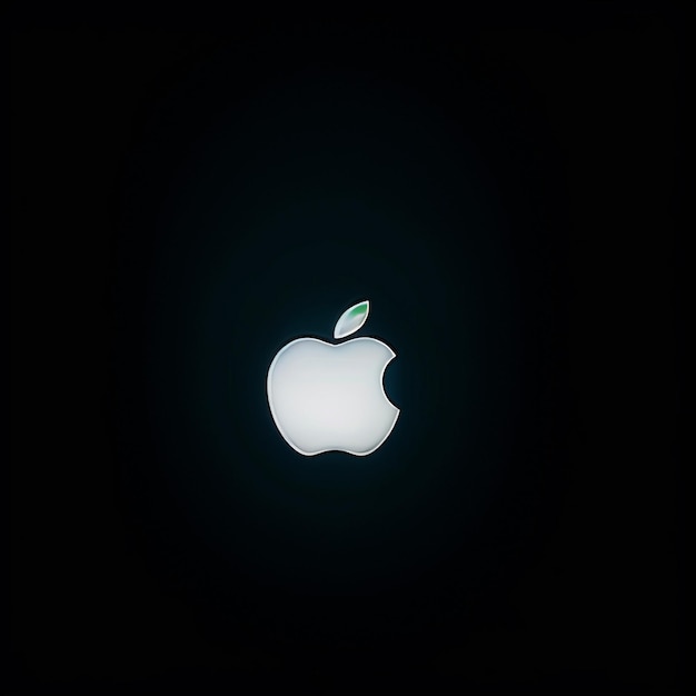 Photo apple logo on a dark background