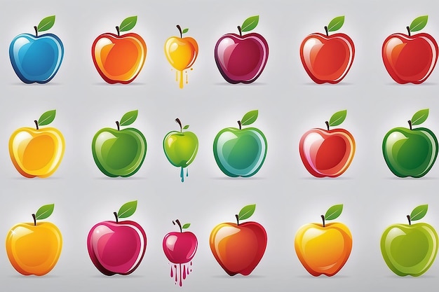 Apple logofresh apple fruit nutrition health nature set icon symbolset design vector logotype
