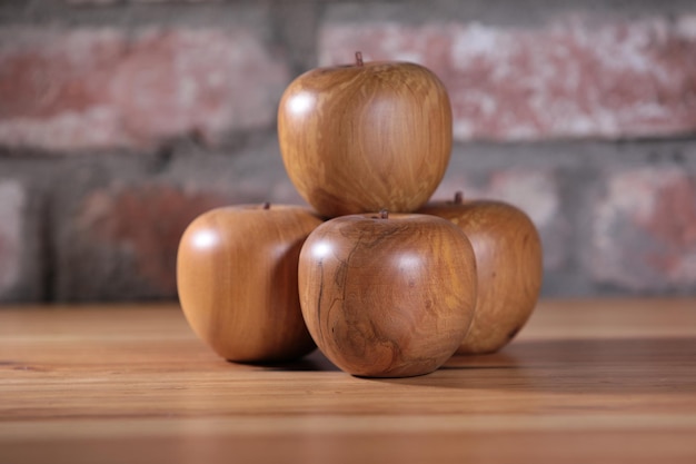 apple made of wood decorative beautiful as a decorative element for interior design