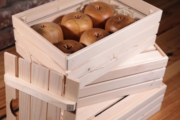 apple made of wood decorative beautiful as a decorative element for interior design