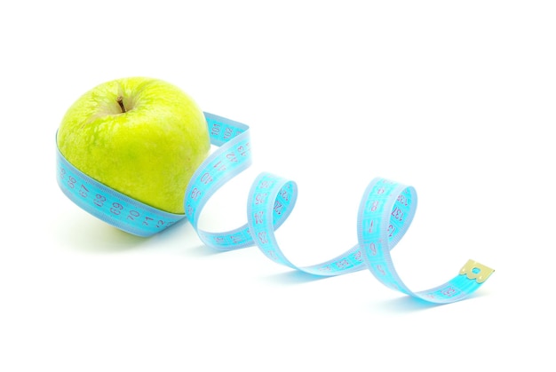 Apple and measuring tape