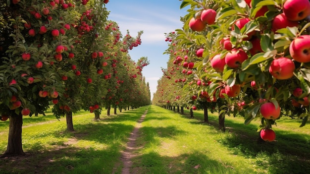 Apple orchard in spring