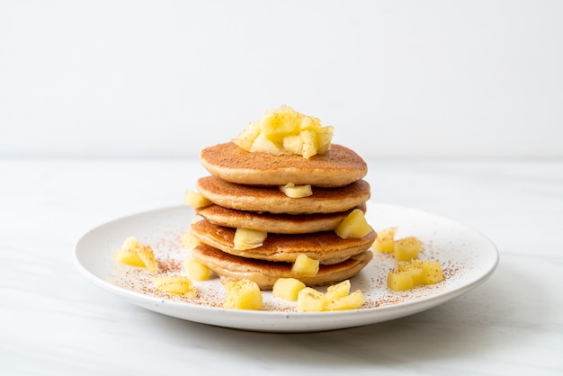 Apple pancakes with cinnamon