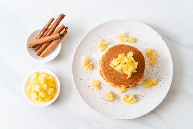 Apple pancakes with cinnamon