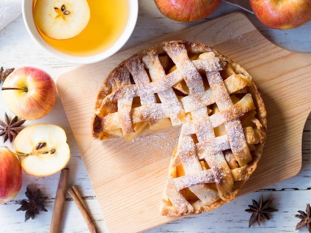 Apple pie for afternoon tea meal