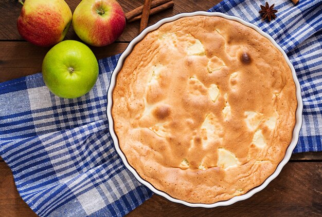 Apple Pie "Charlotte" . Top view