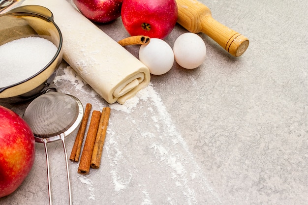 Photo apple pie ingredients