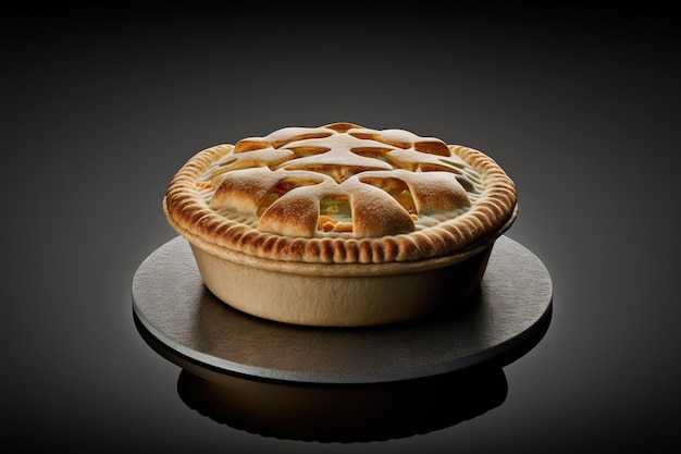 Apple pie isolated on a dark background