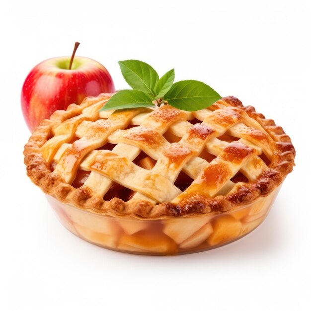 Иллюстрация изолированного яблочного пирога AI GenerativexA
