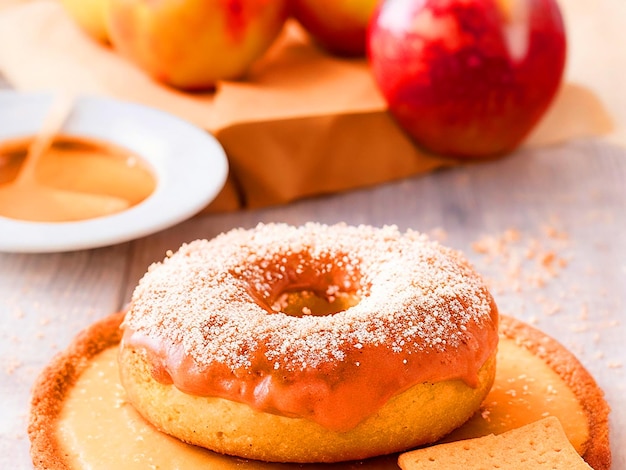 Photo apple pie spiced glazed best donuts ever 4k image