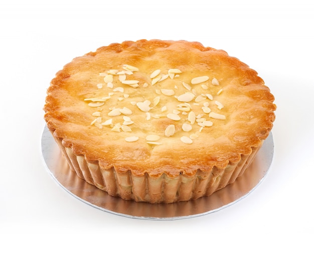 Apple pie on white background