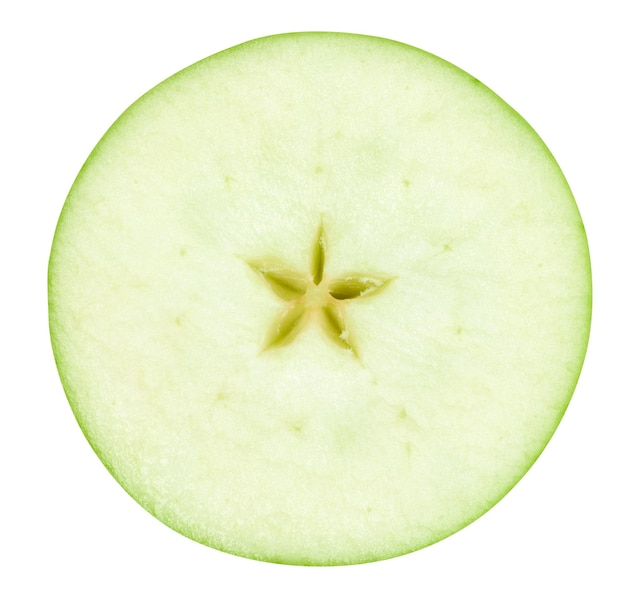 Apple slice isolated on white with clipping path