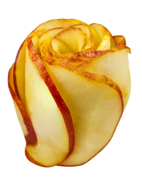 Apple slices twisted into shape of rose