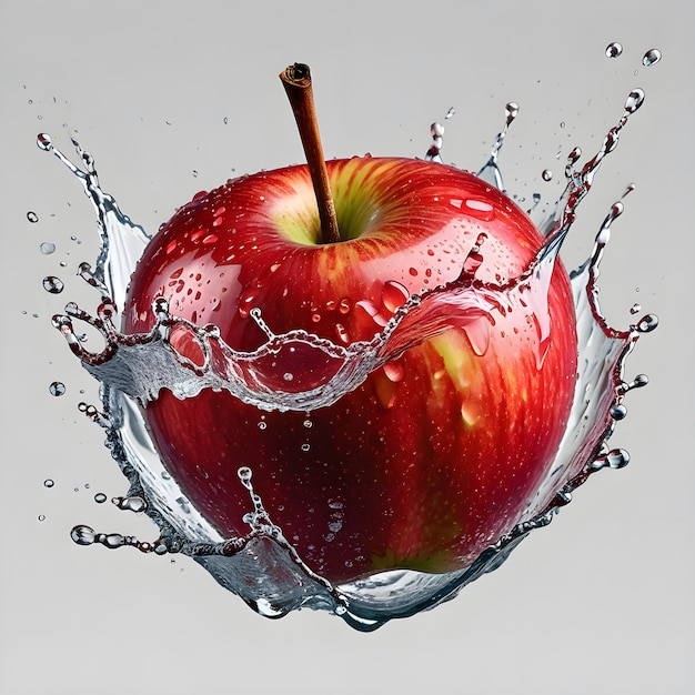 사진 투명한 배경에 분리 된 사과 스플래시