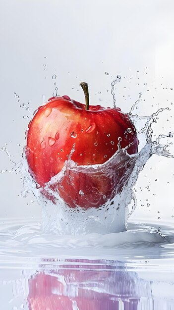 Apple splash in water isolated against Transparent background AI Generated