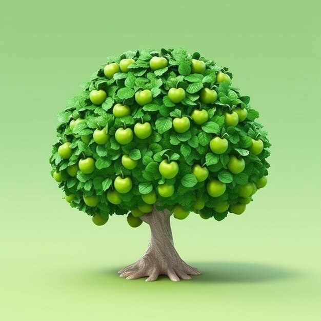 Apple tree for decoration clay cartoon ai generated