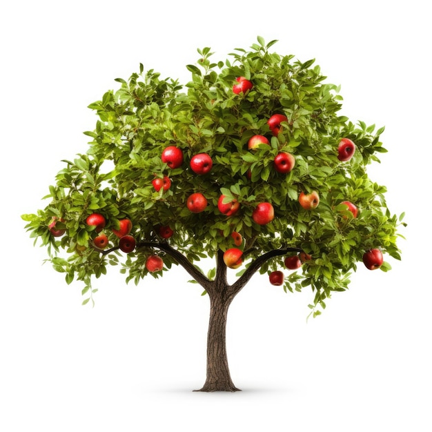 Foto albero di mele isolato illustrazione ai generativexa