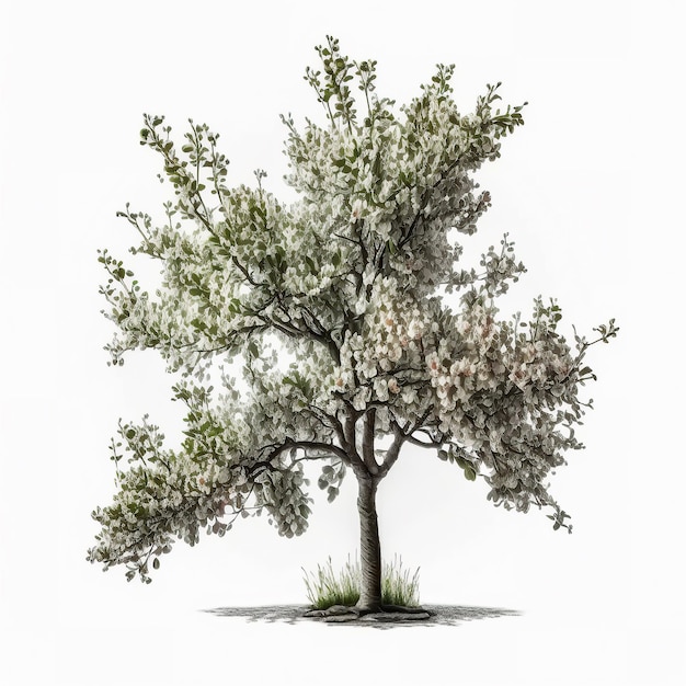 Apple Tree Isolated Illustration Generative AI