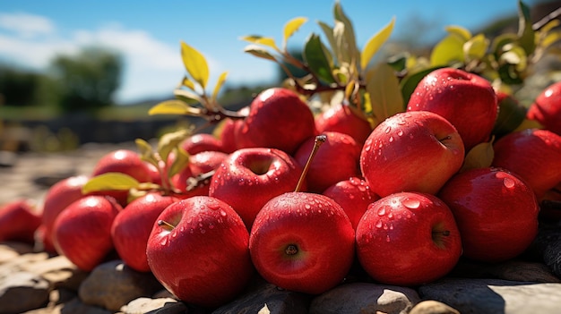 Apple trees produce lots of fruit