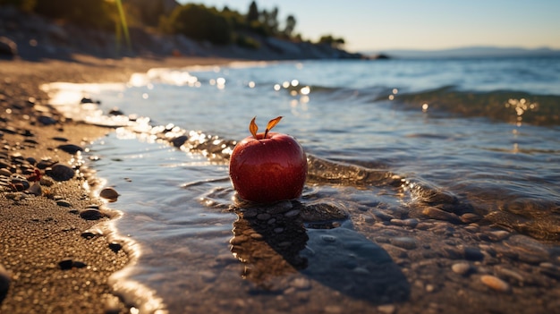 Photo apple on vacation beach