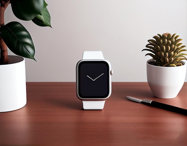 제너레이티브 AI로 만든 Apple Watch 목업 일러스트레이션